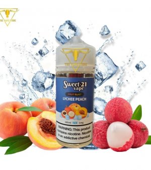 Sweet 21 Lychee Peach – Vải Đào 100ml – Tinh Dầu Vape Mỹ