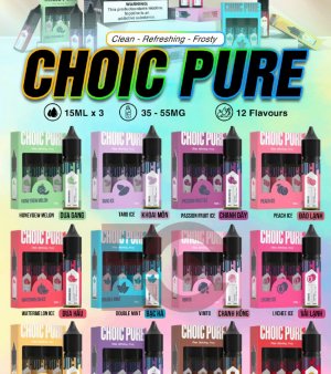 Tinh Dầu Choic Pure 15ml Salt 55MG Pack 3 chai - Có Lẻ 1 Chai Chọn Vị