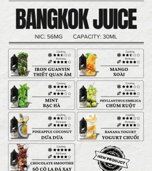 Tinh Dầu Saltnic Bangkok Juice 56mg 30ml Đậm Vị Ít Lạnh