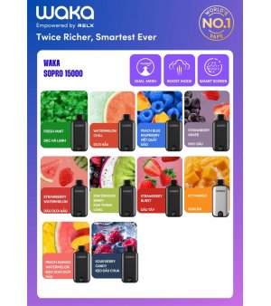 Relx Waka soPro 15000 Puffs - Pod 1 Lần Có Màn Hình Có Sạc