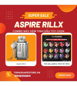 Combo Aspire RillX Máy Kèm Tinh Dầu Tùy Chọn