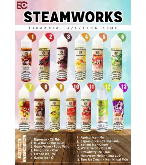 Tinh Dầu Steam Works Freebase 60ml 3MG-6MG