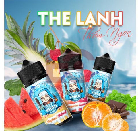 Khan Extra Cool Freebase 100ml Tinh Dầu Vape Mỹ Chính Hãng