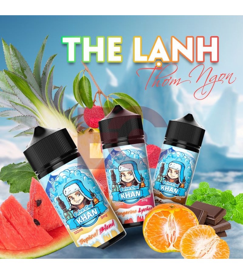 Khan Extra Cool Freebase 100ml Tinh Dầu Vape Mỹ Chính Hãng