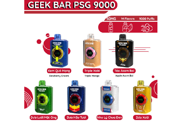 Bảng vị của GeekBar SPG9000 đa dạng