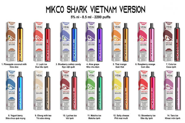 Bảng vị của Veiik Micko Shark 2200 hơi