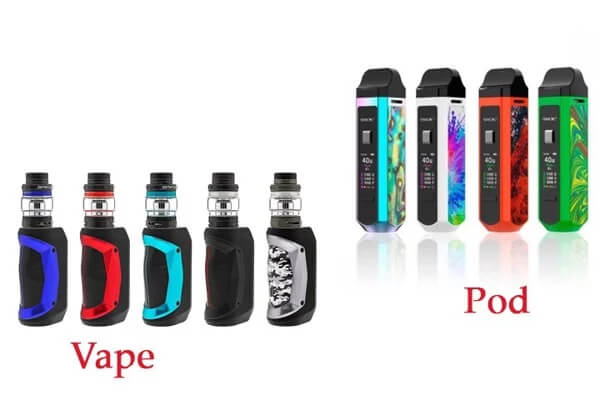 Sự khác biệt giữa pod system và vape