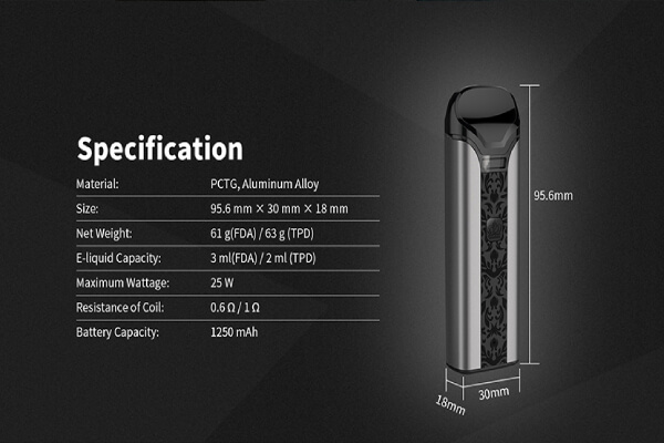 Thiết kế ấn tượng của Uwell Crown 1250mAh Pod Kit