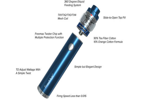 Thông số kỹ thuật của Freemax Twister 80W Vape Kit