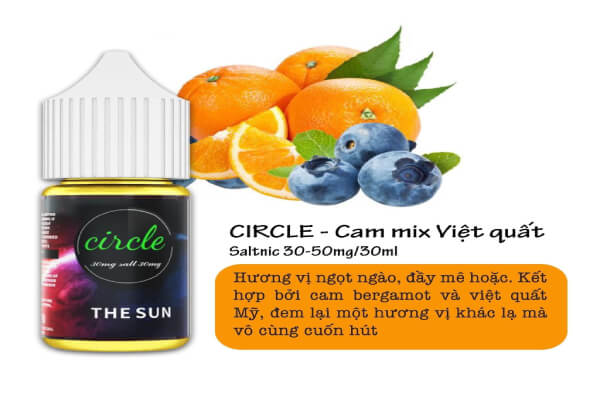 Juice Circle Saltnic Vị Cam, Việt Quất.