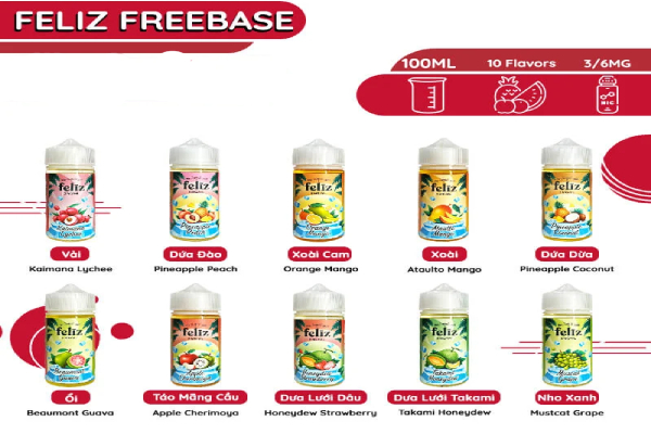 Tinh dầu Feliz Freebase 100ml 3MG - 6MG