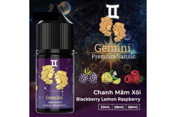 Tinh dầu Gemini Premium Saltnic chanh mâm xôi việt quất