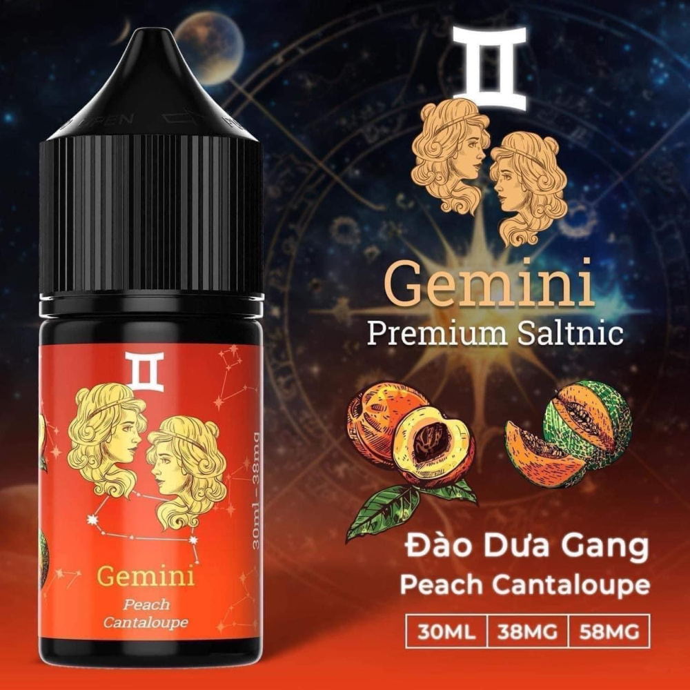 Tinh dầu Gemini Premium Saltnic đào dưa lưới lạnh
